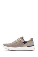 Derimod Zero Men's Beige Lace-Up Thick Soled Fabric Sneaker | Derimod