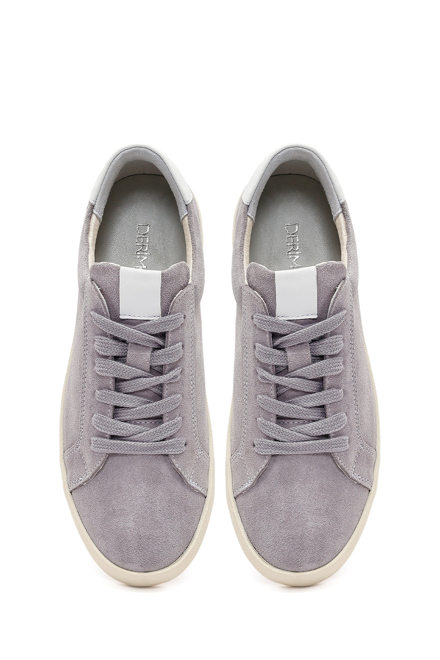 Women's Gray Lace-Up Suede Leather Sneaker