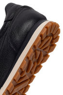 Erkek Siyah Bağcıklı Deri Sneaker | Derimod