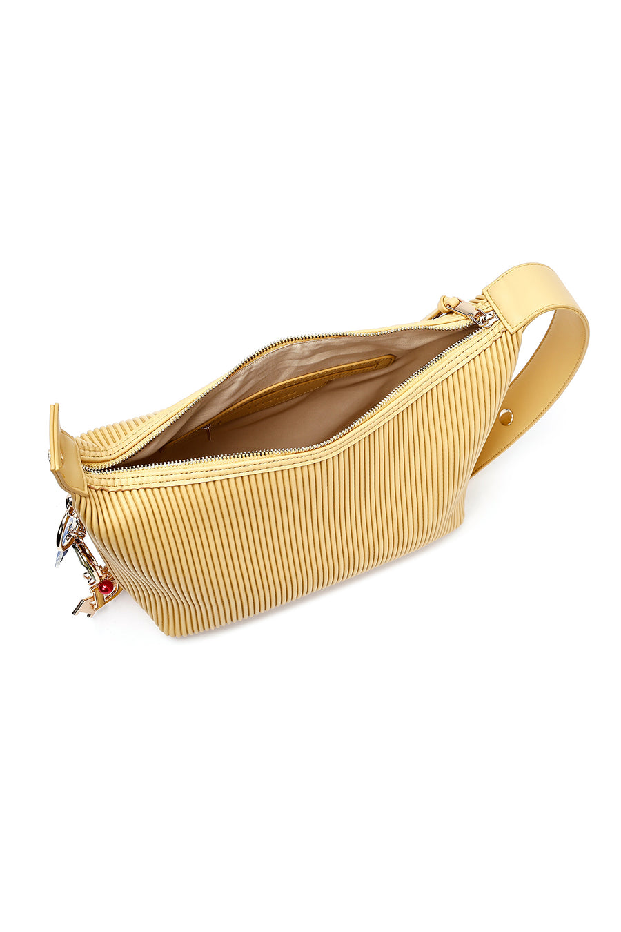 Women's Yellow Long Strap Accessory Detailed Printed Handbag