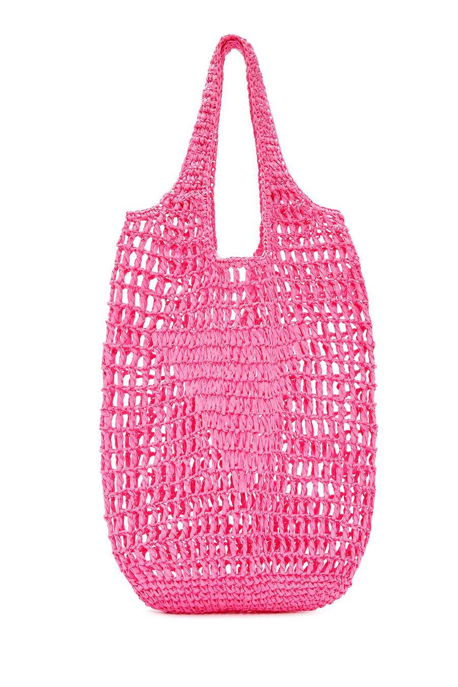 Women's Pink Straw Shoulder Bag