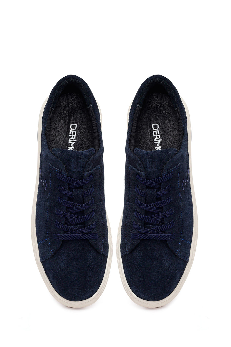 Male Navy Lace-up Suede Leather Sneaker