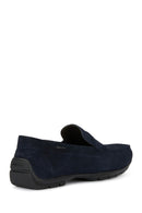 Geox Men's Navy Blue Moner Suede Leather Masculine Loafer | Derimod