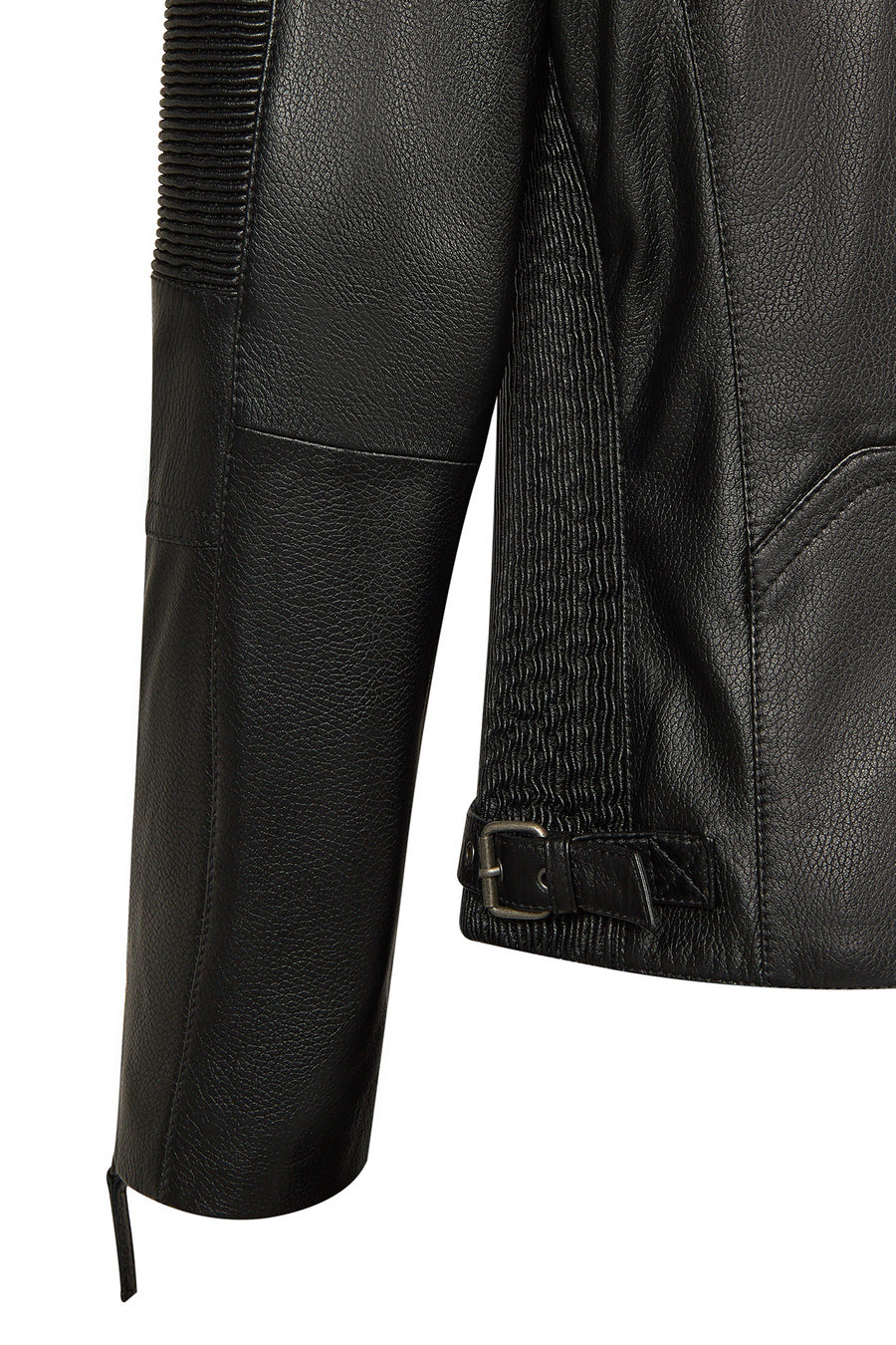 Lavine Male Black Slim-Fit Leather Jacket