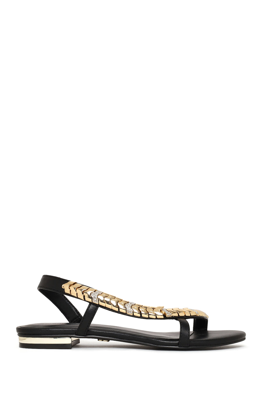 Woman Black Stone-Embellished Sandal 26SFD443314 | Derimod