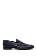 Men's Navy Blue Leather Casual Loafer | Derimod