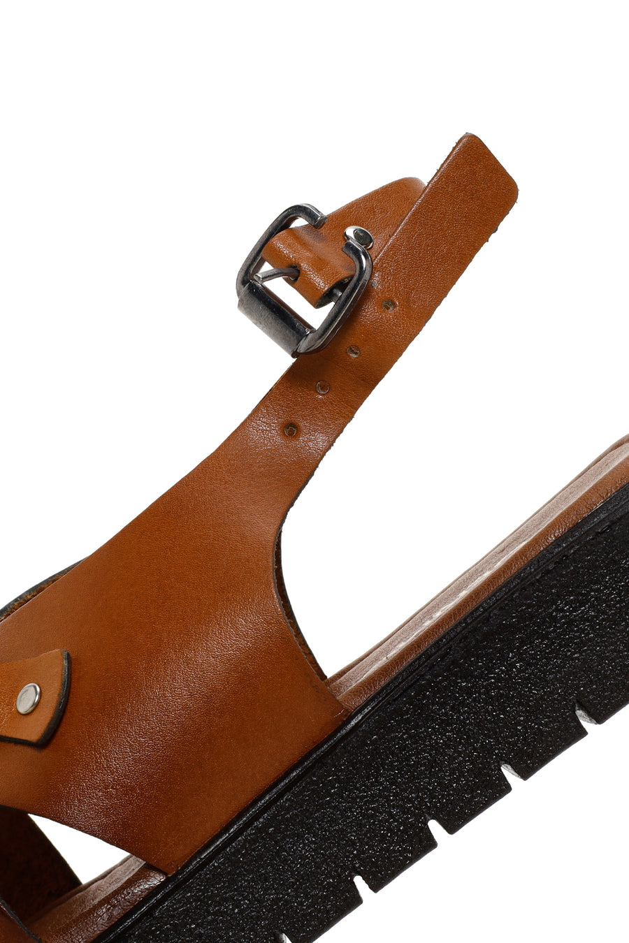 Women's Tan Ankle Strap Leather Sandals