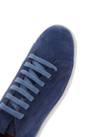 Men's Indigo Suede Leather Sneaker | Derimod