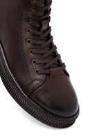 Male Brown Lace-Up Zip Closure Leather Sport Boots | Derimod
