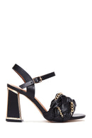 Women's Black Thick Heeled Sandals | Derimod