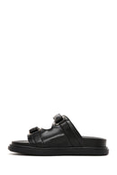 Women's Black Thick Soled Slippers | Derimod