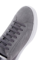 Men's Gray Suede Leather Thick Soled Sneaker | Derimod