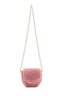 Kadın Pembe Peluş Mini Çapraz Çanta | Derimod