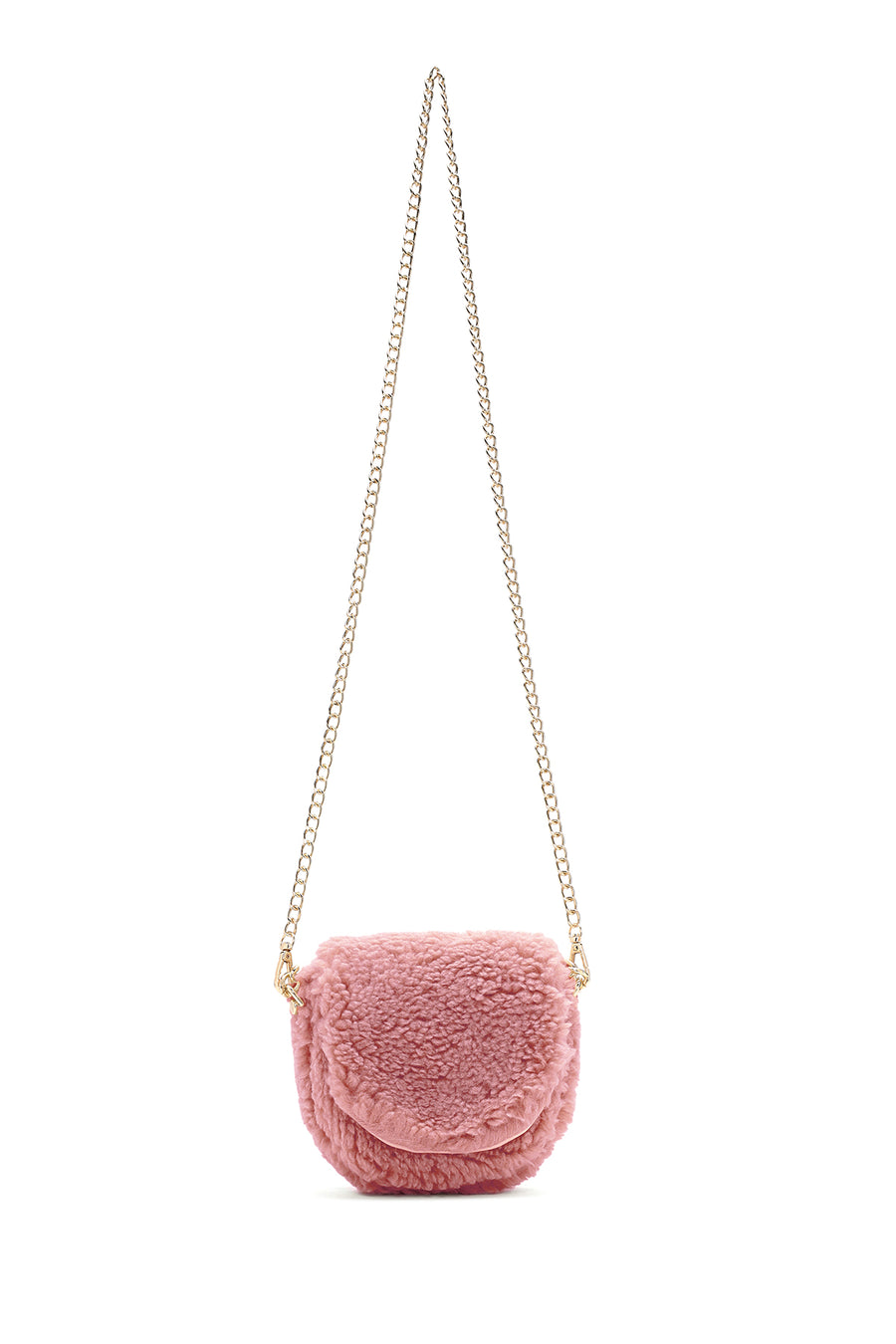Kadın Pembe Peluş Mini Çapraz Çanta