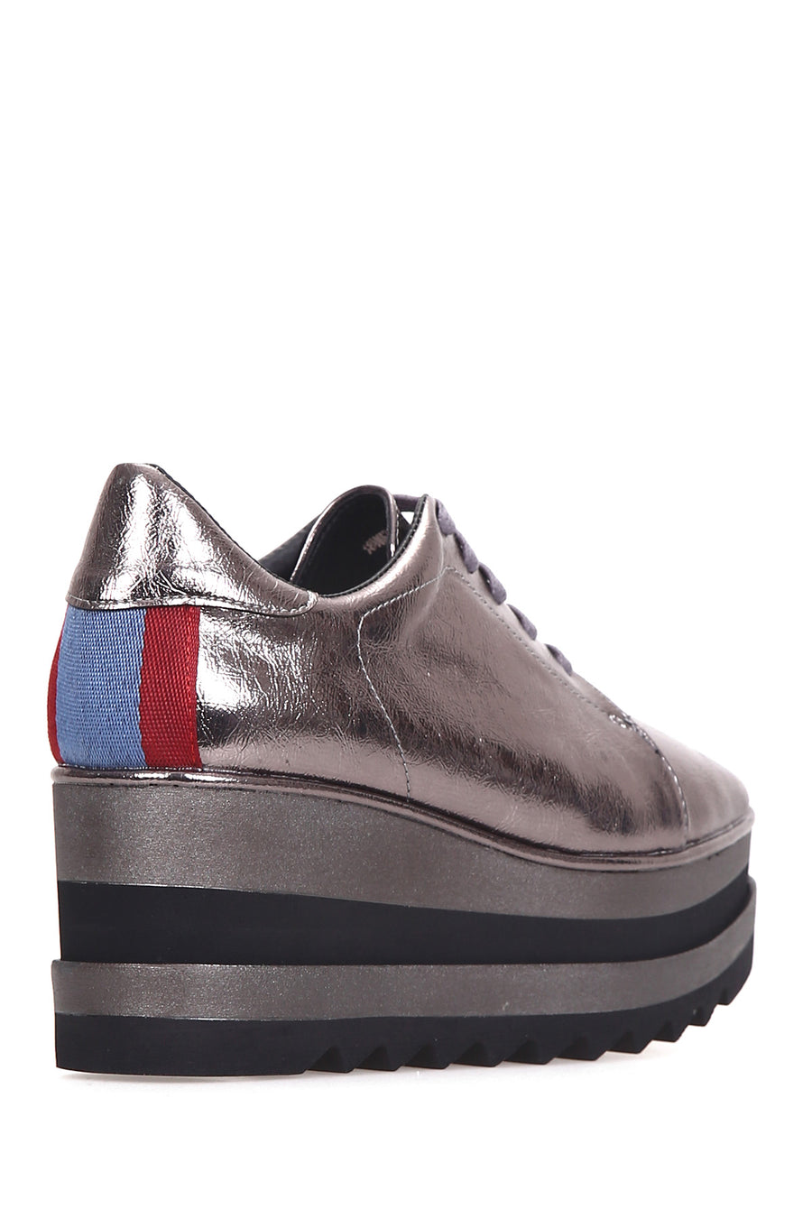 Women's Silver High-Sole Sneaker