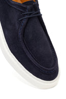 Men's Navy Blue Lace-up Suede Leather Casual Shoes | Derimod