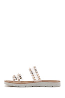 Women's Pink Stone Transparent Slippers | Derimod