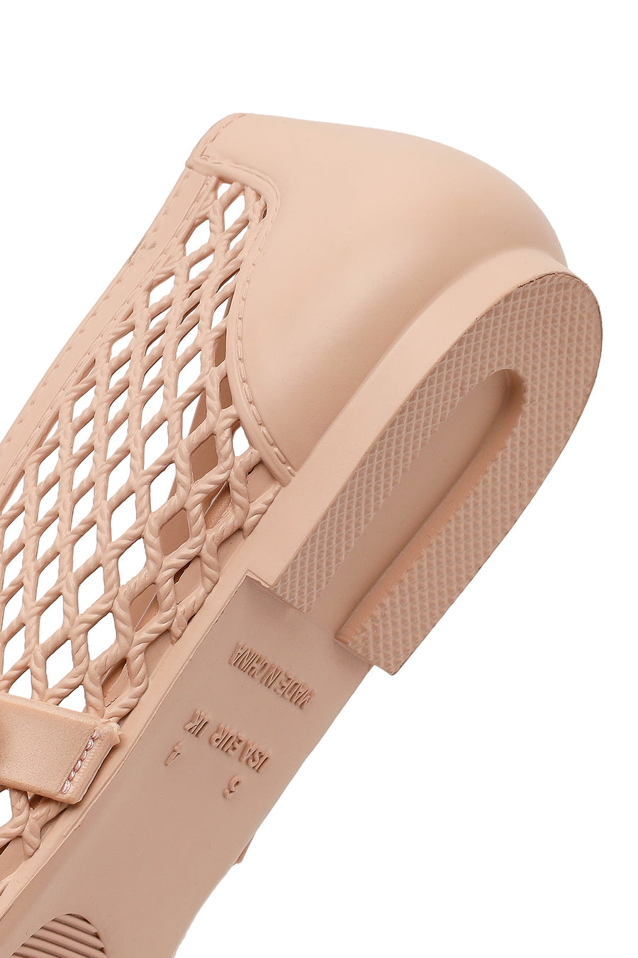 Women's Beige Buckled Jelly Ballerinas