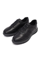 Men's Black Lace-Up Leather Sneaker | Derimod