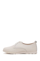 Women's Beige Lace-Up Leather Comfort Shoes | Derimod