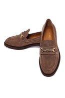 Woman Mink Buckled Suede Loafer | Derimod