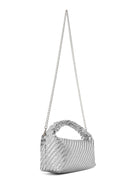 Women's Silver Long Strap Braided Mini Handbag | Derimod