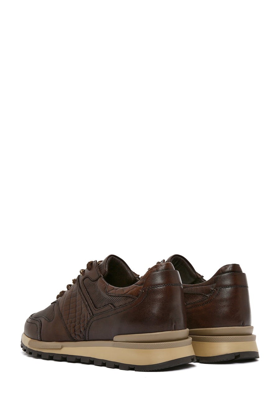 Men's Brown Lace-Up Leather Casual Sneaker