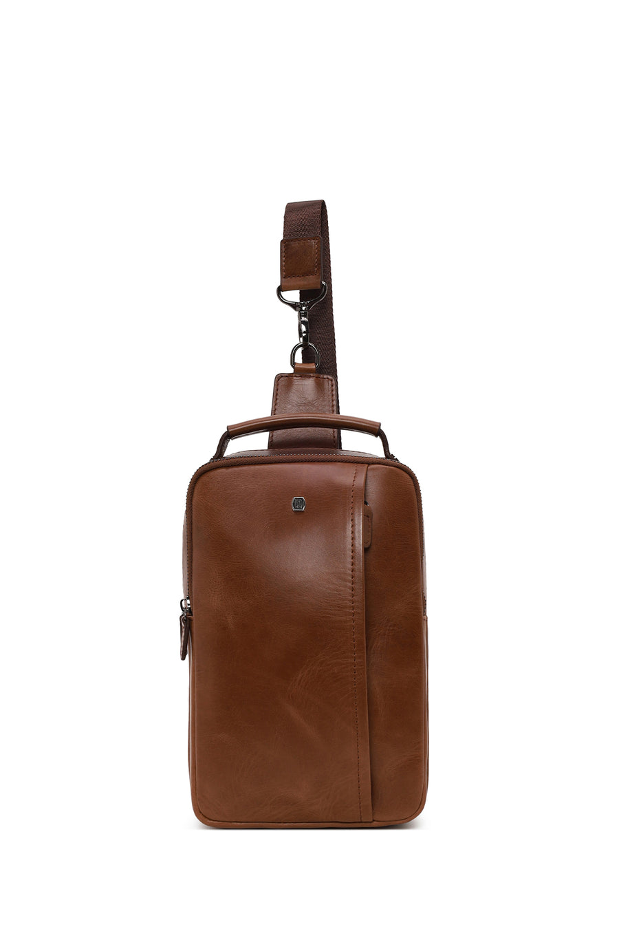 Male Brown Mini Leather Handbag 25WBD3541CR | Derimod