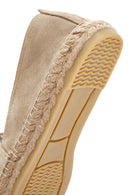 Women's Beige Suede Leather Espadrille | Derimod