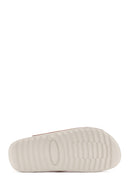 Women's Beige Nubuck Leather Comfort Slippers | Derimod