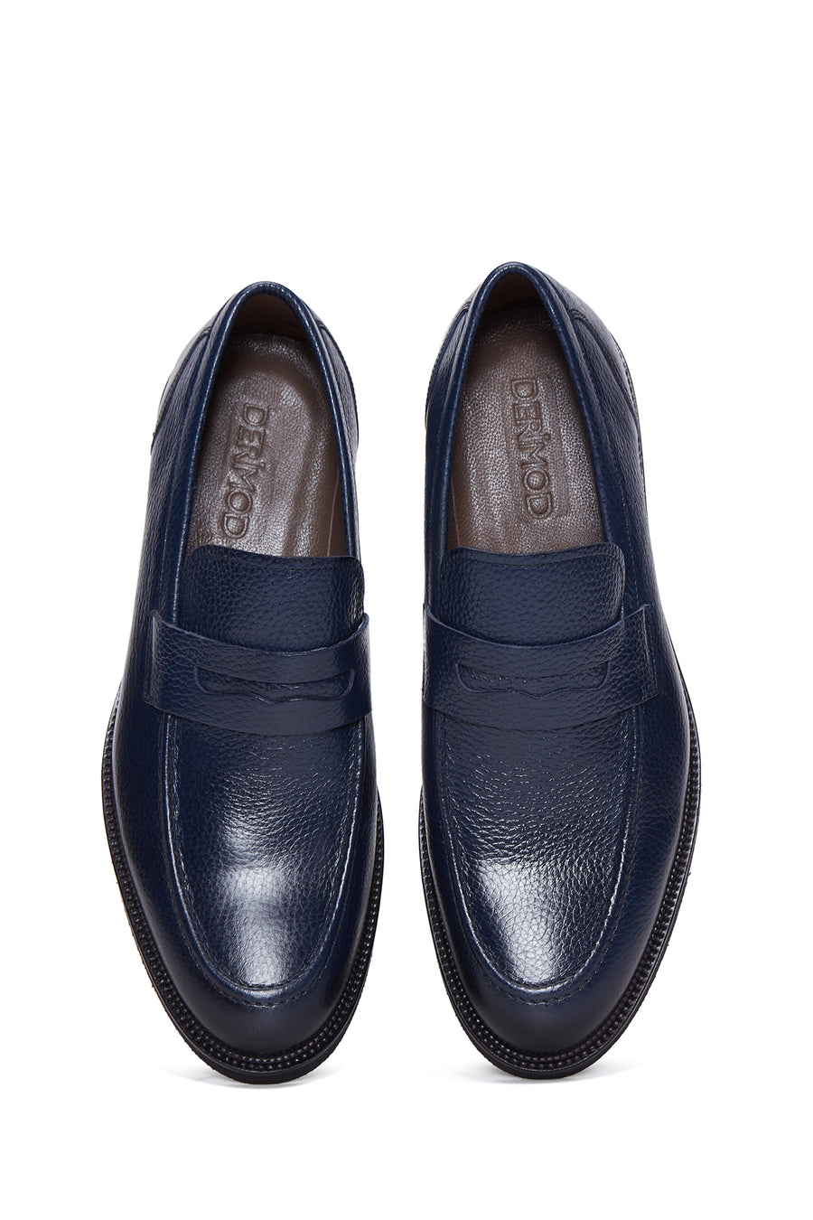 Erkek Lacivert Deri Casual Loafer