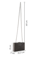 Kadın Siyah Uzun Askılı Taşlı Mini Portföy Çanta | Derimod