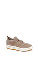 Male Beige Lace-Up Thick-Soled Leather Sneaker | Derimod