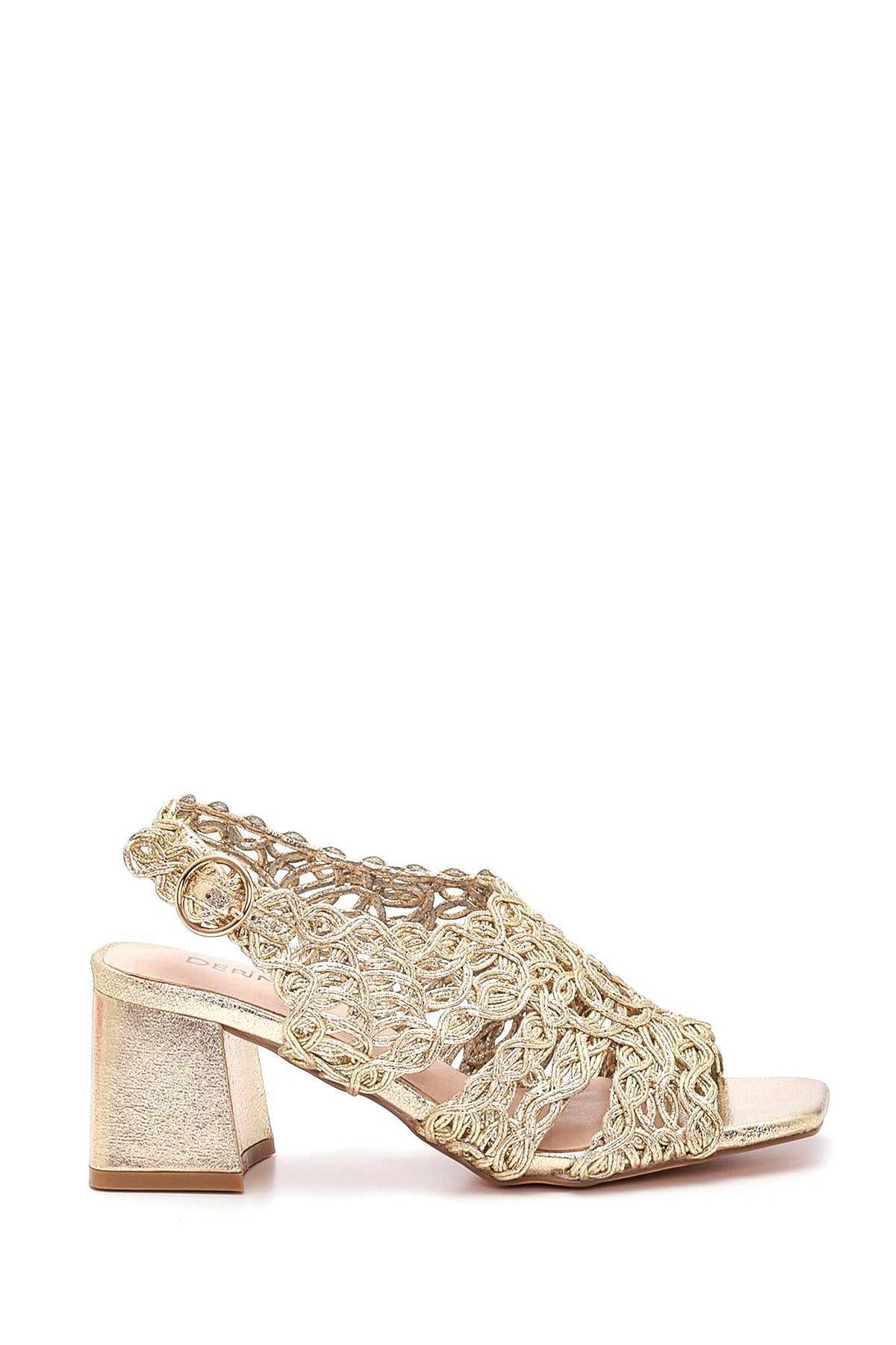 Women's Gold Thick Heeled Sandals 22SFD444132 | Derimod