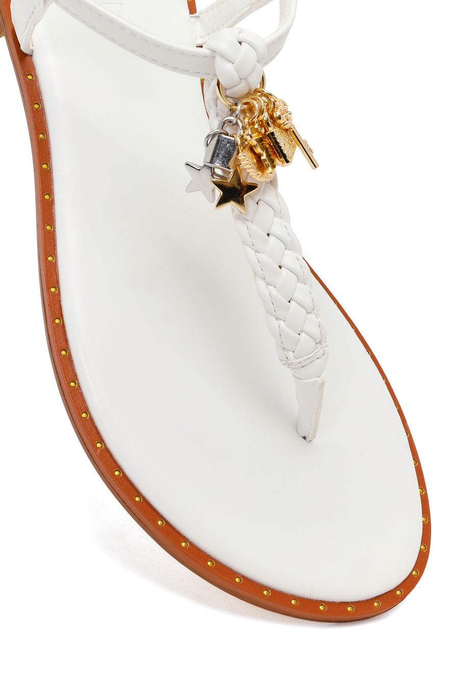 Woman White Accessory Toe-Post Sandals