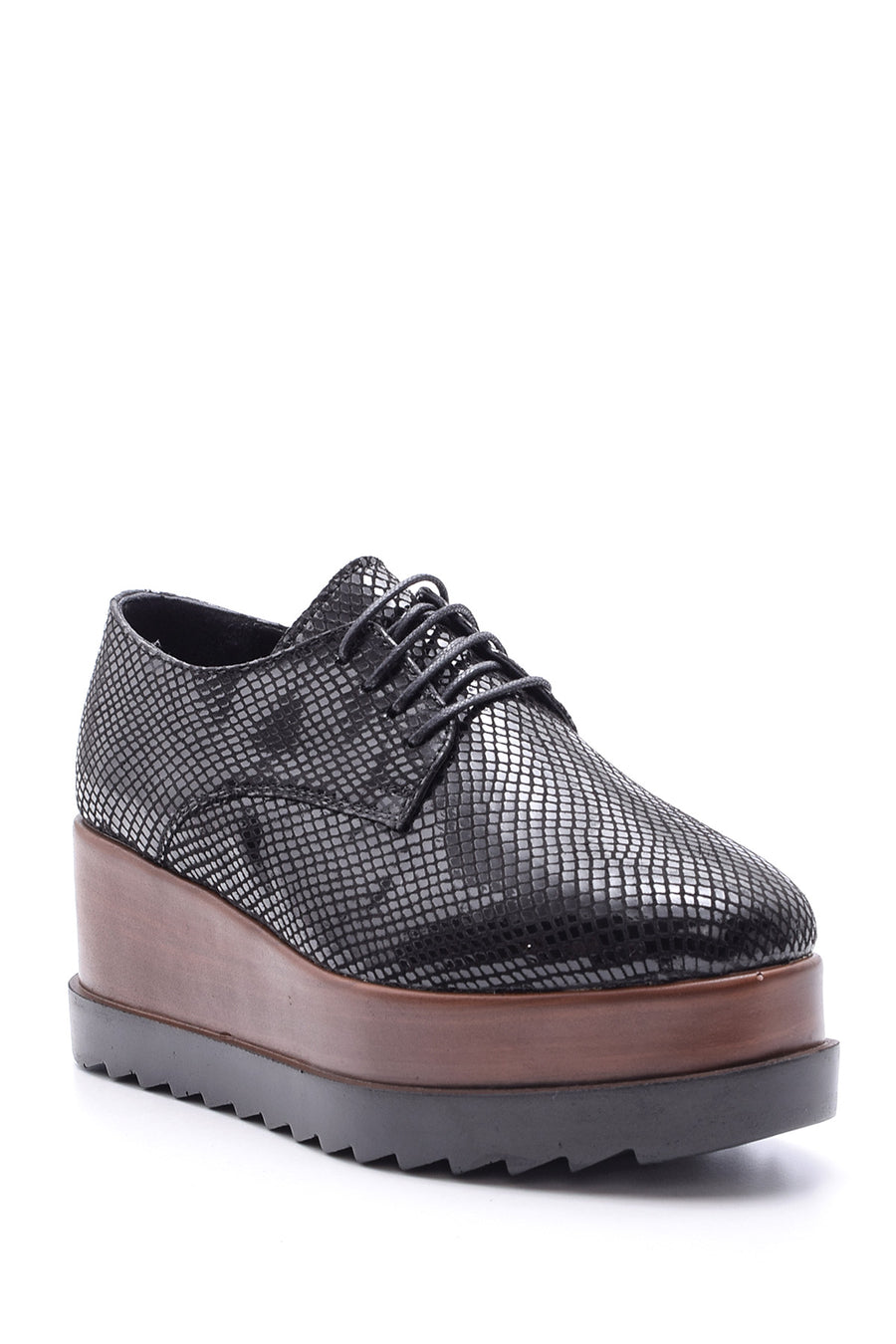 Women's Snakeskin Patterned High-Sole Shoes
