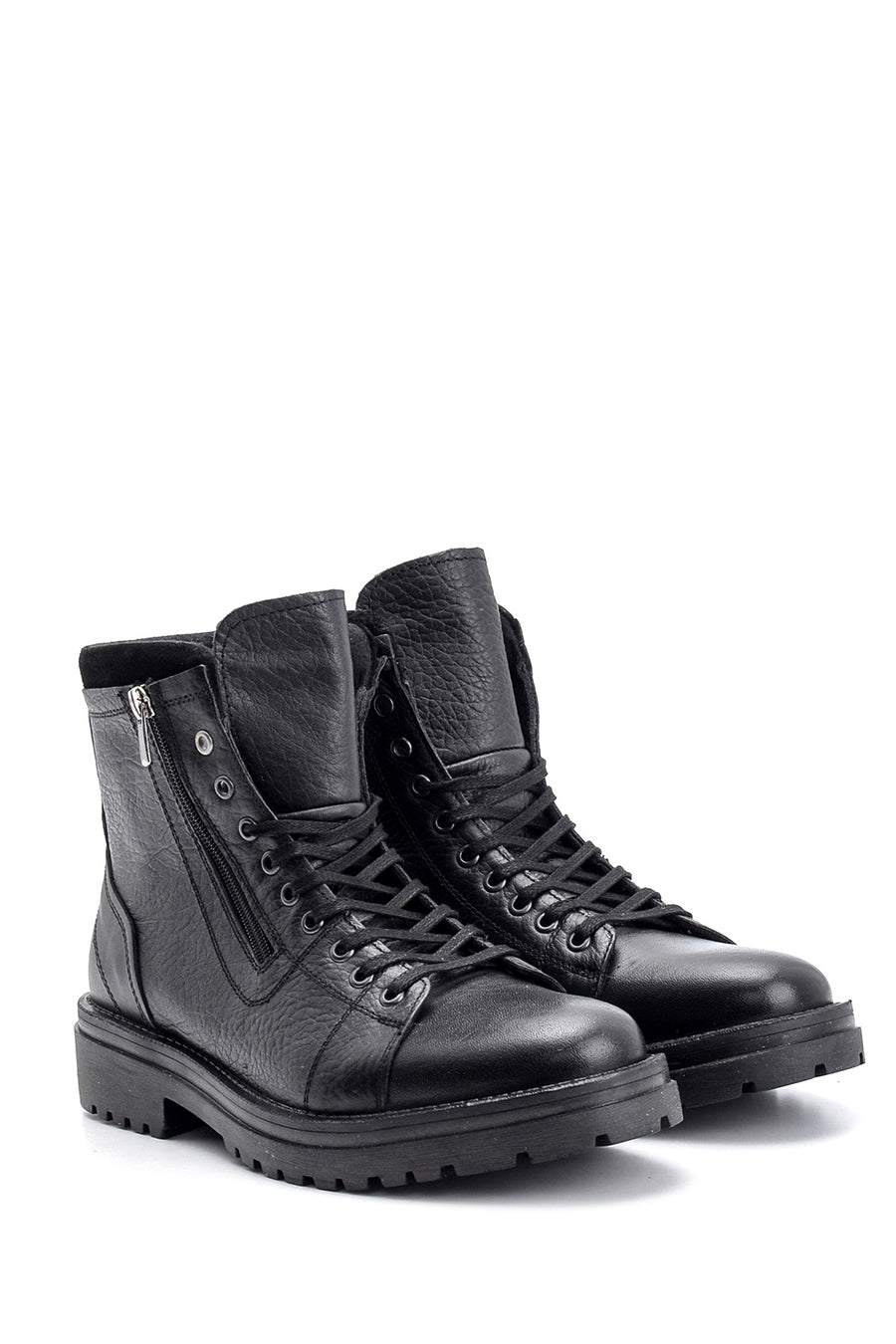 Men's Zippered Leather Boots