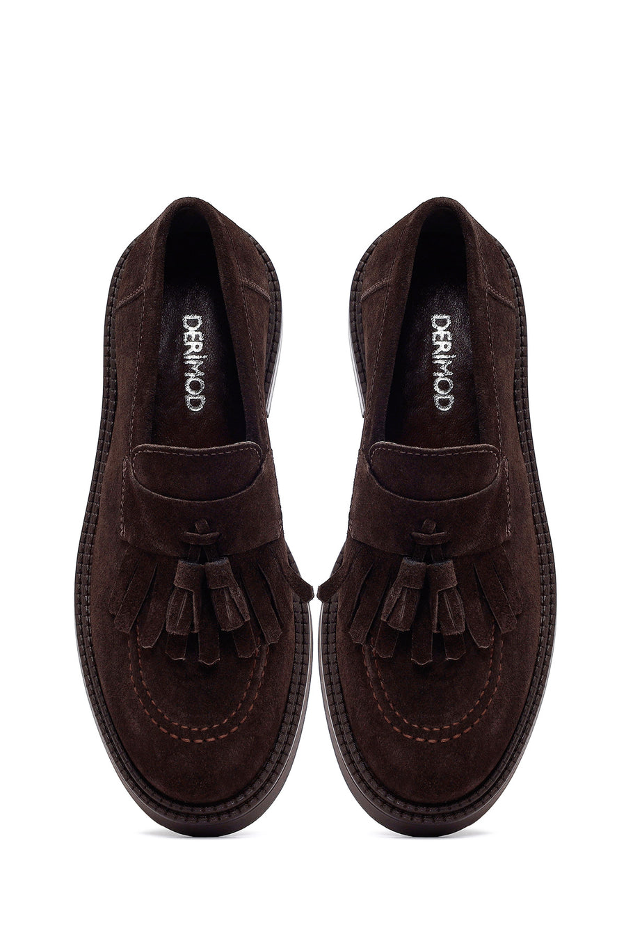 Woman Brown Tasselled Suede Loafer