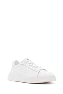 Alberto Guardiani Men's White Winner Leather Sneakers | Derimod