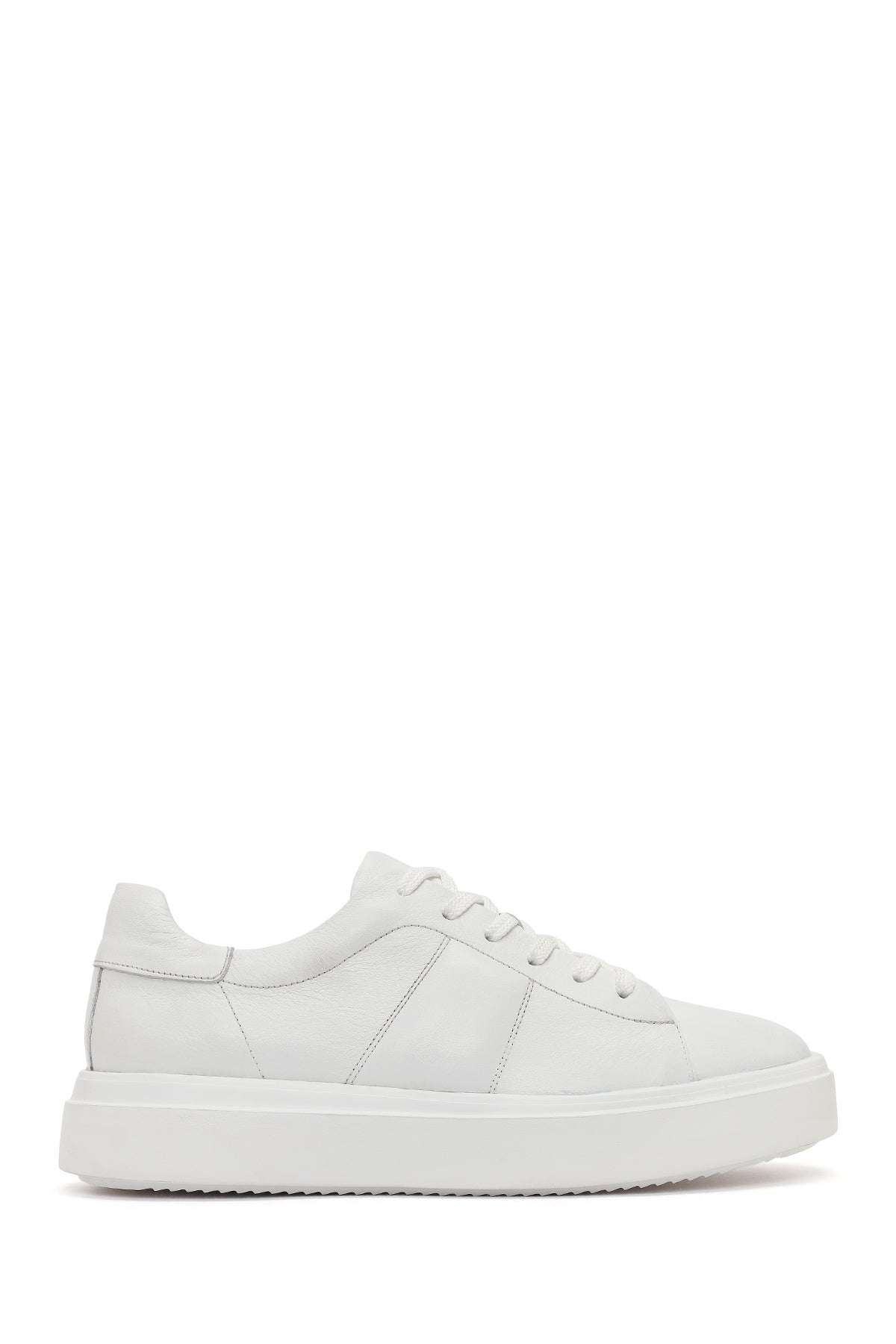 Men's White Lace-up Thick-Sole Leather Sneaker 26SFD688118 | Derimod