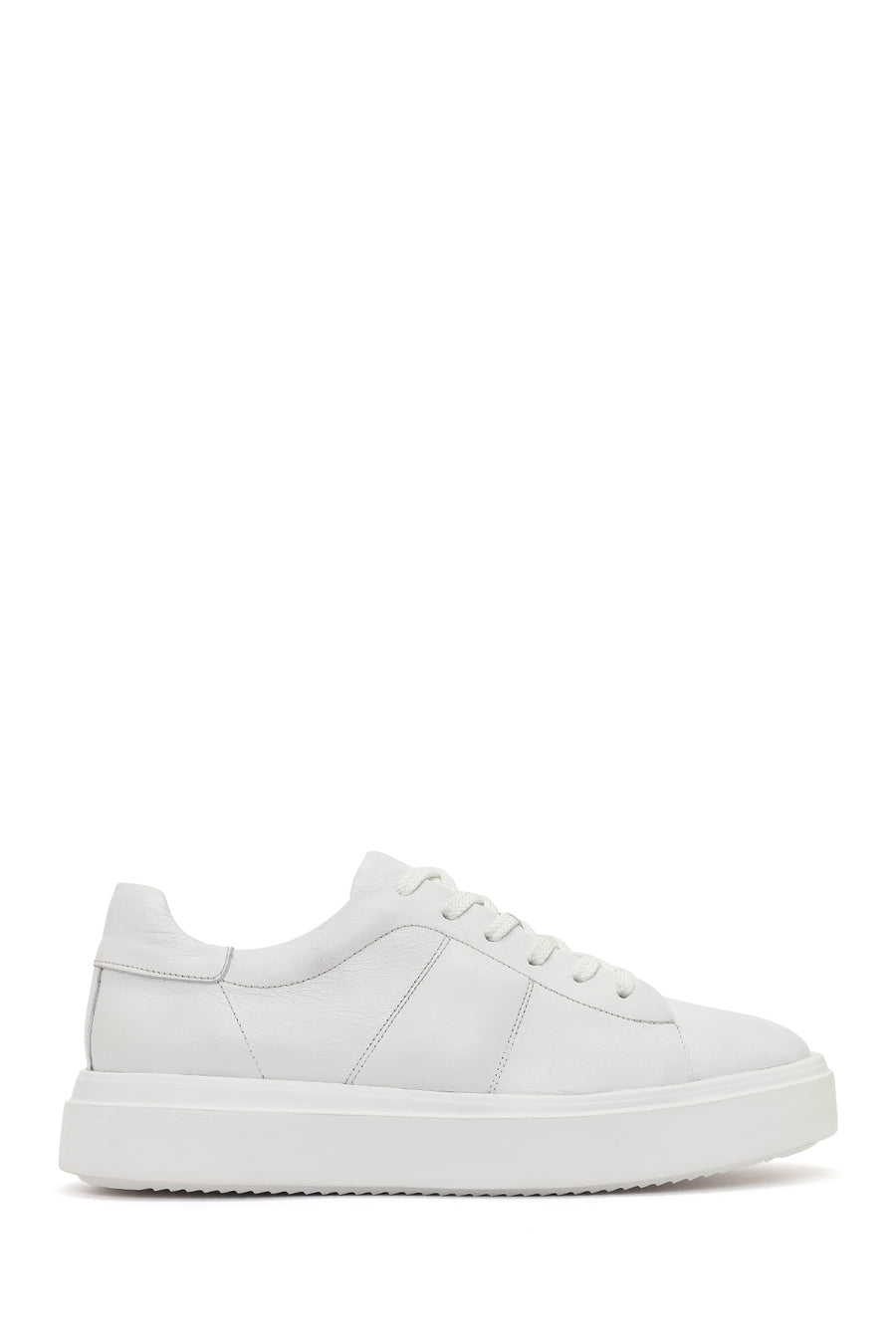 Erkek Beyaz Bağcıklı Kalın Tabanlı Deri Sneaker 26SFD688118 | Derimod