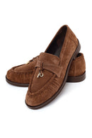 Woman Walnut Buckled Suede Masculine Loafer | Derimod
