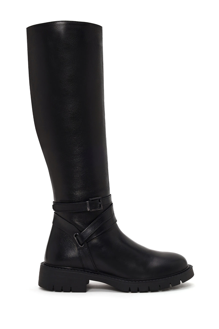 Woman Black Zip Closure Leather Boots WF450022DV | Derimod