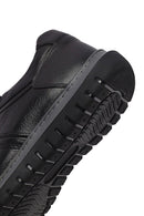 Men's Black Lace-Up Leather Sneaker | Derimod