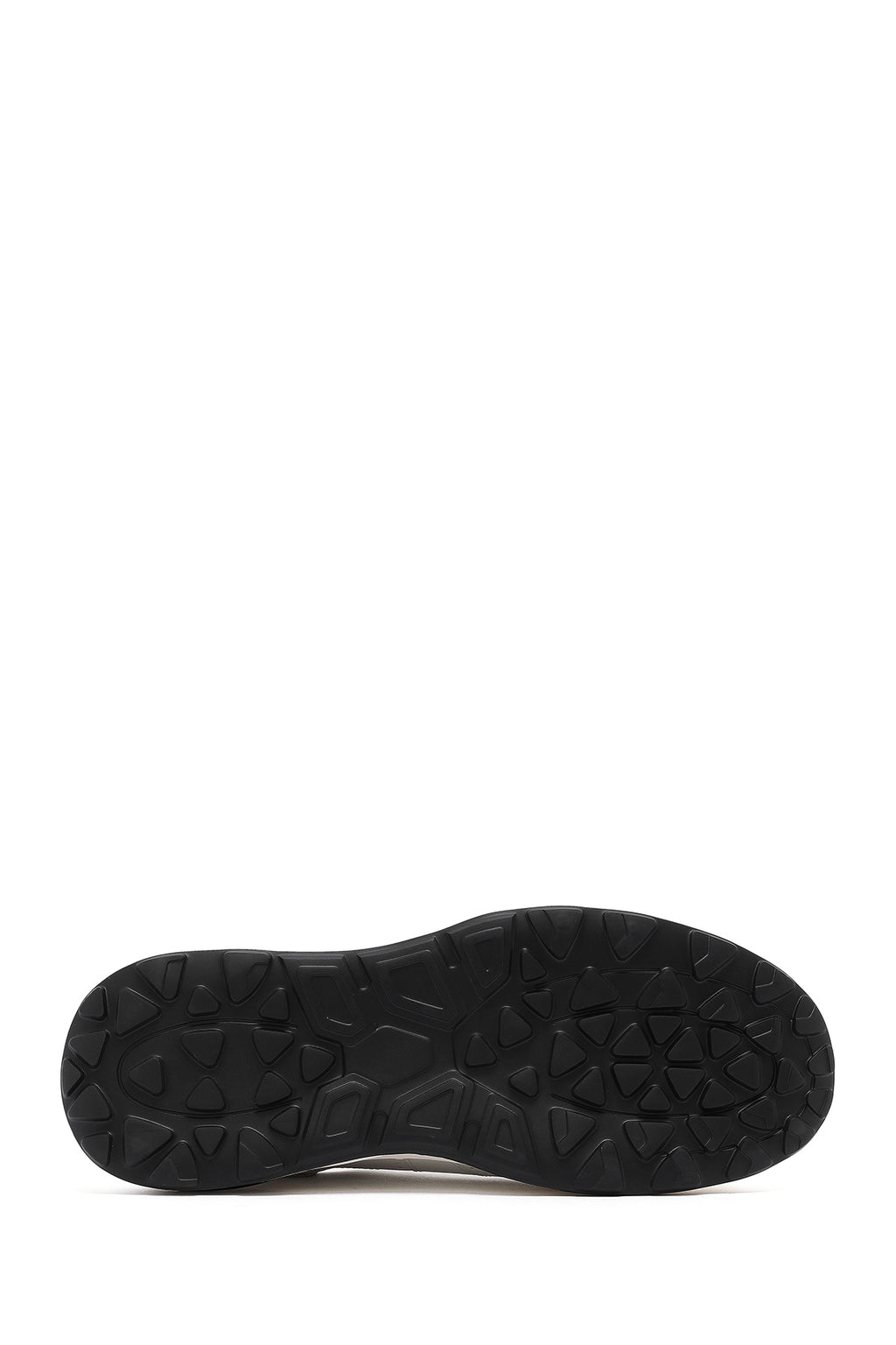 Erkek Beyaz Bağcıklı Kalın Tabanlı Deri Sneaker