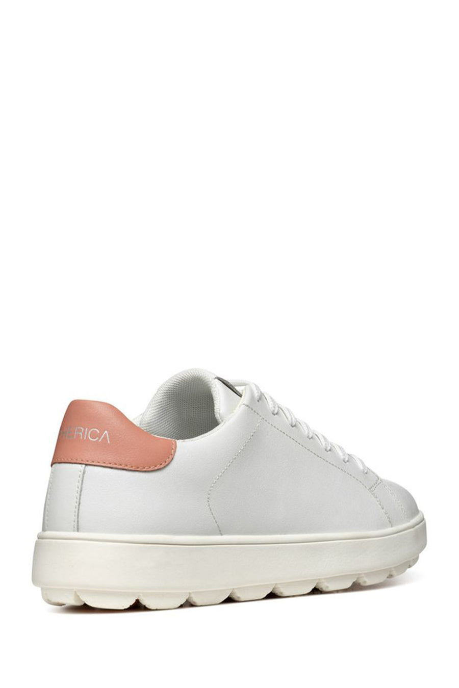 Geox Women's White Spherica Ecub-1 Lace-Up Leather Sneaker