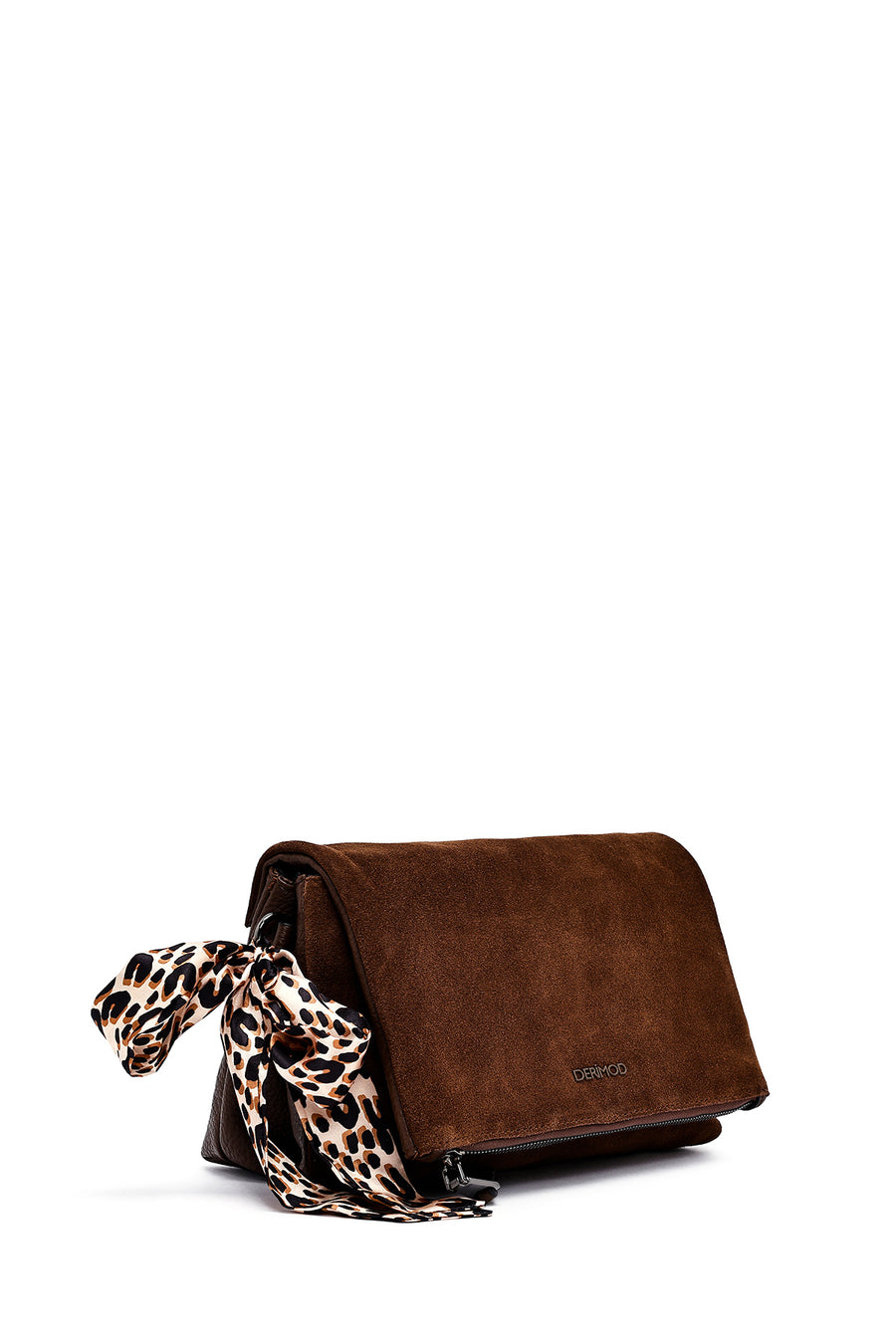 Woman Brown Suede Crossbody Bag