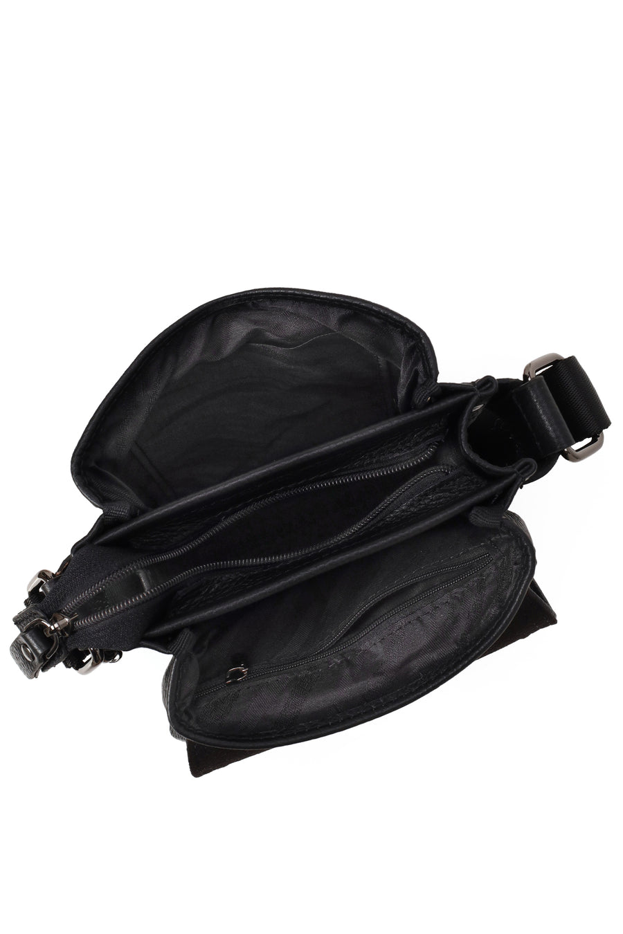 Male Black Leather Messenger Bag