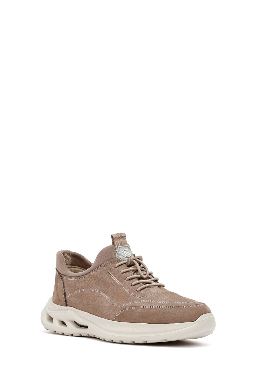 Men's Mink Lace-Up Nubuck Leather Sneaker