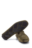 Erkek Haki Deri Süet Casual Loafer | Derimod
